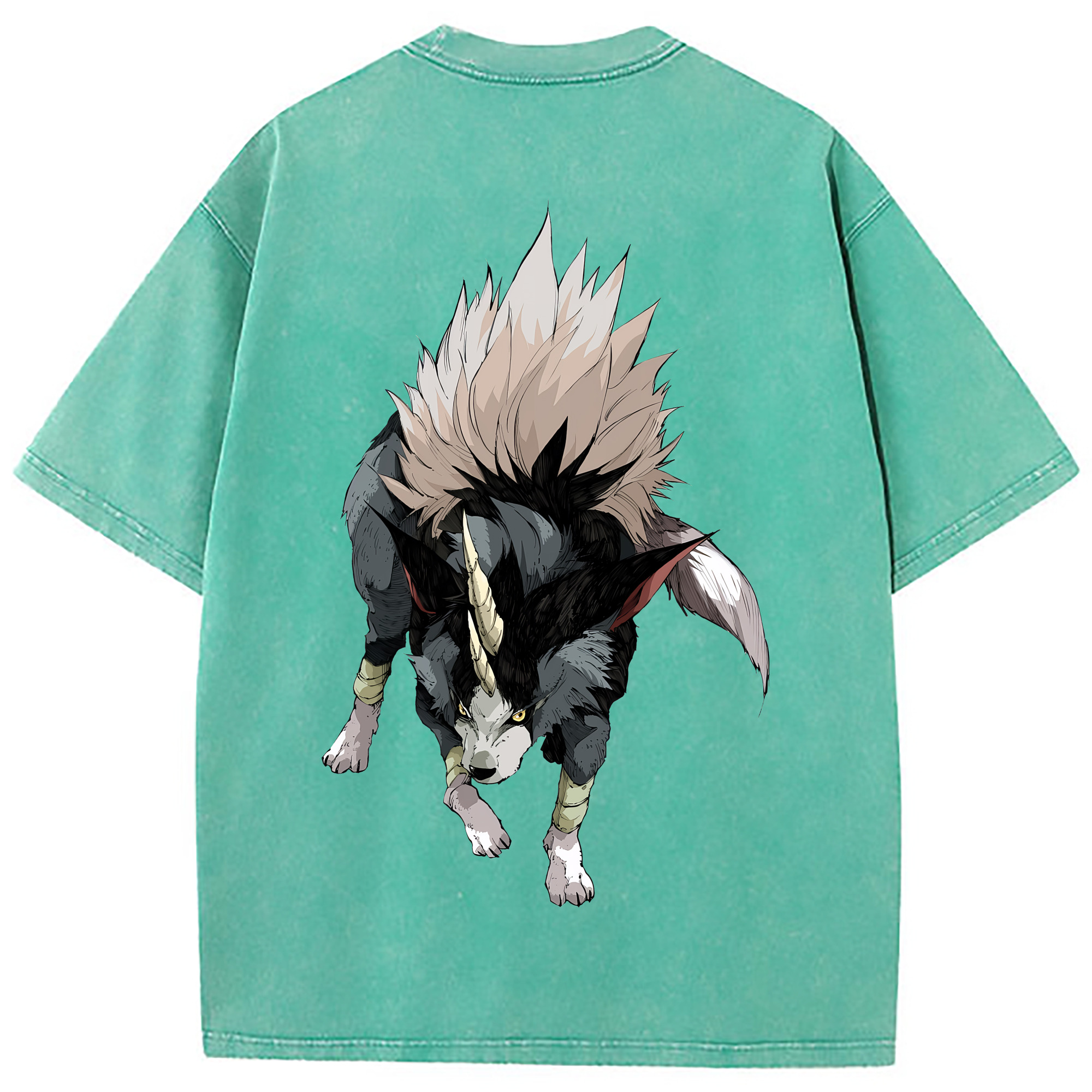 （画像用） 転スラ Regarding Reincarnated to Slime 綿100% ヴィンテージ風 半袖Tシャツ（背面プリント）